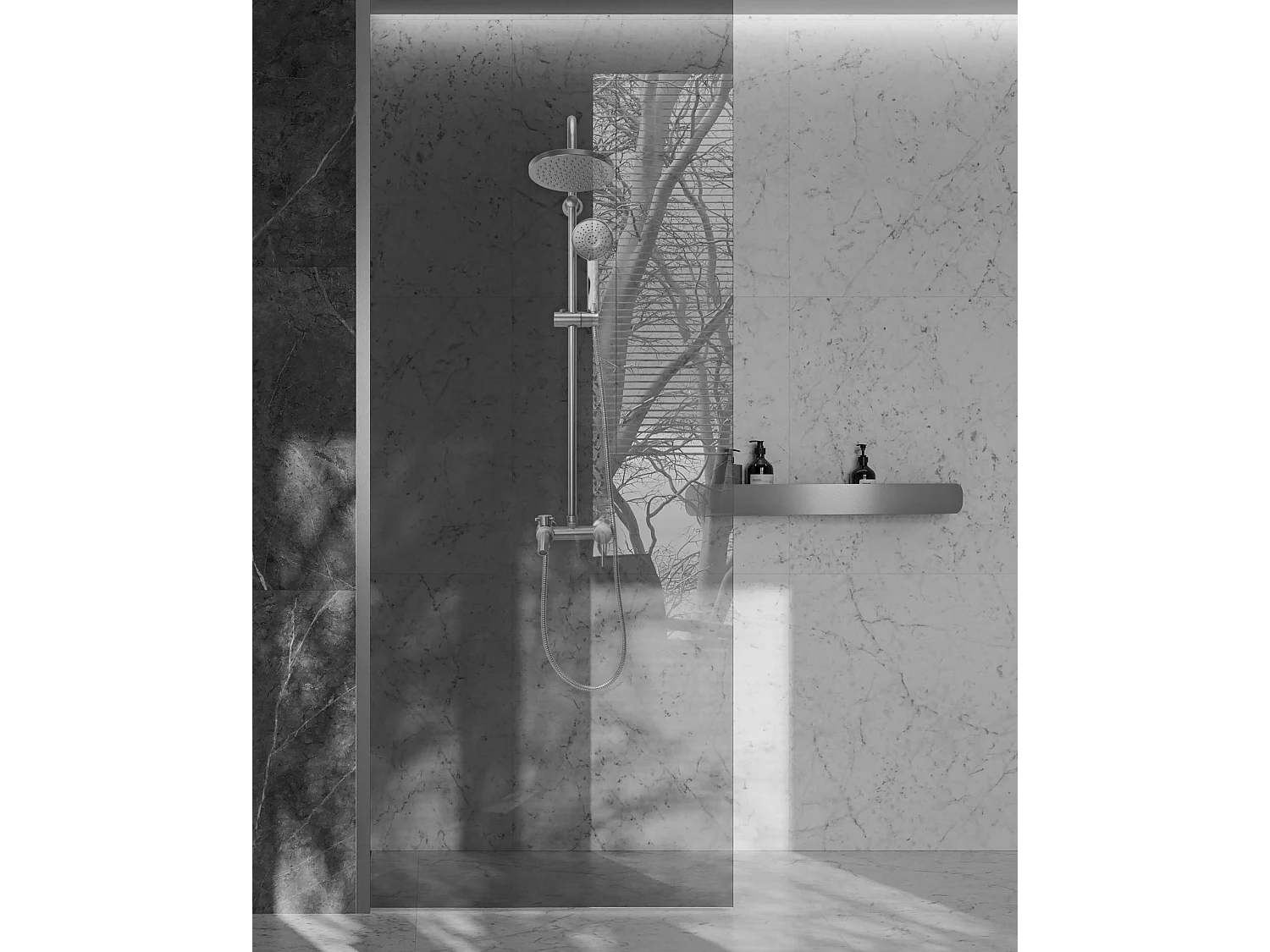 Etagère De Salle De Bain Rea Sf03-450 45Cm Brush Steel