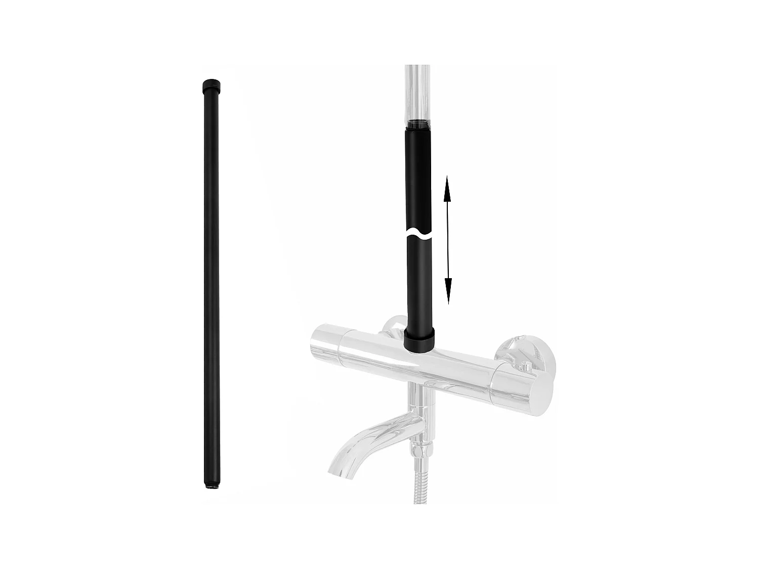 Rallonge Pour Kit De Bain-Douche Rea 60Cm Black