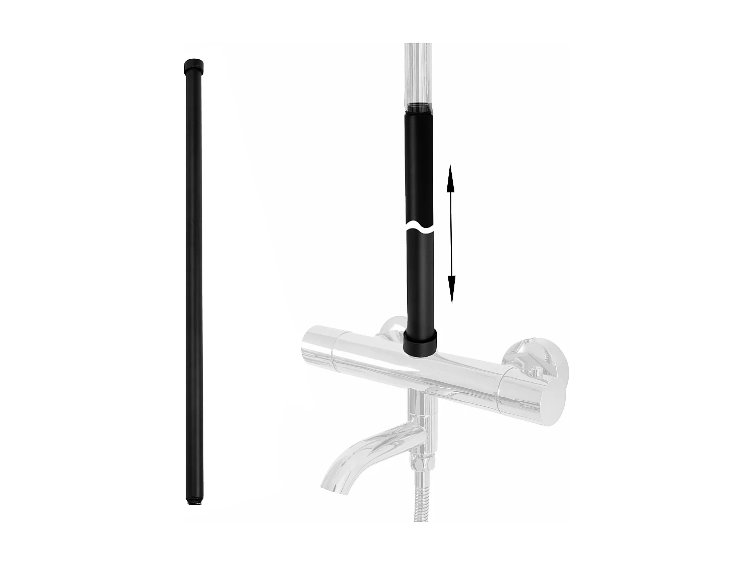 Rallonge Pour Kit De Bain-Douche Rea 60Cm Black