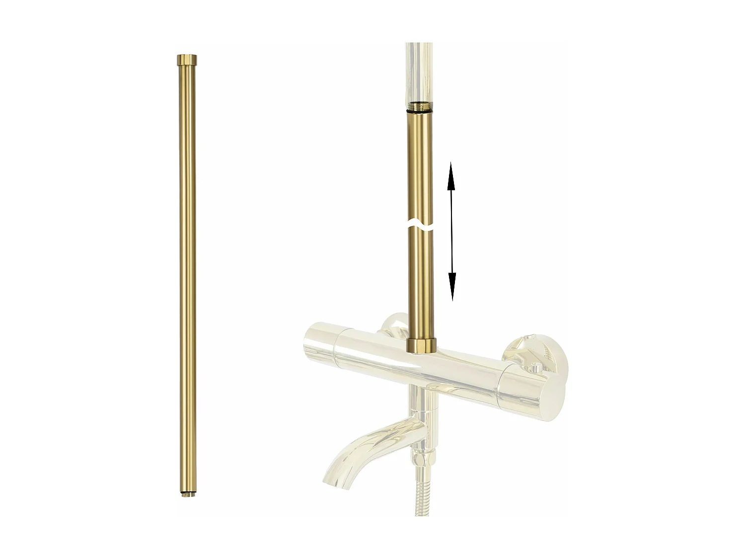 Verlängerung Für Bade-Duschgarnitur Rea 60Cm Brush Gold