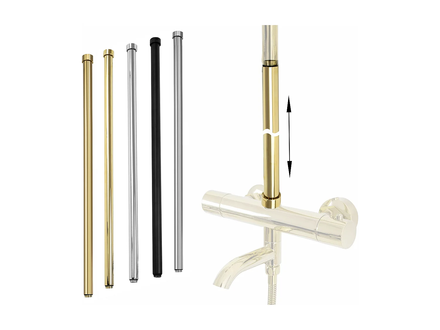 Verlängerung Für Bade-Duschgarnitur Rea 60Cm Brush Gold