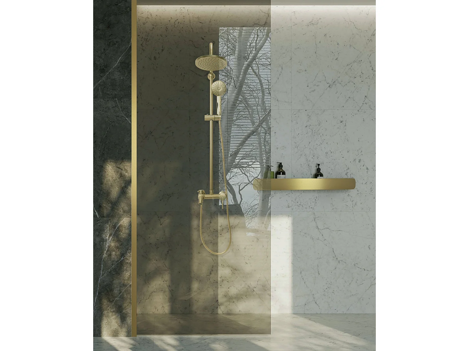 Etagère De Salle De Bain Rea Sf03-600-Bg Brush Gold