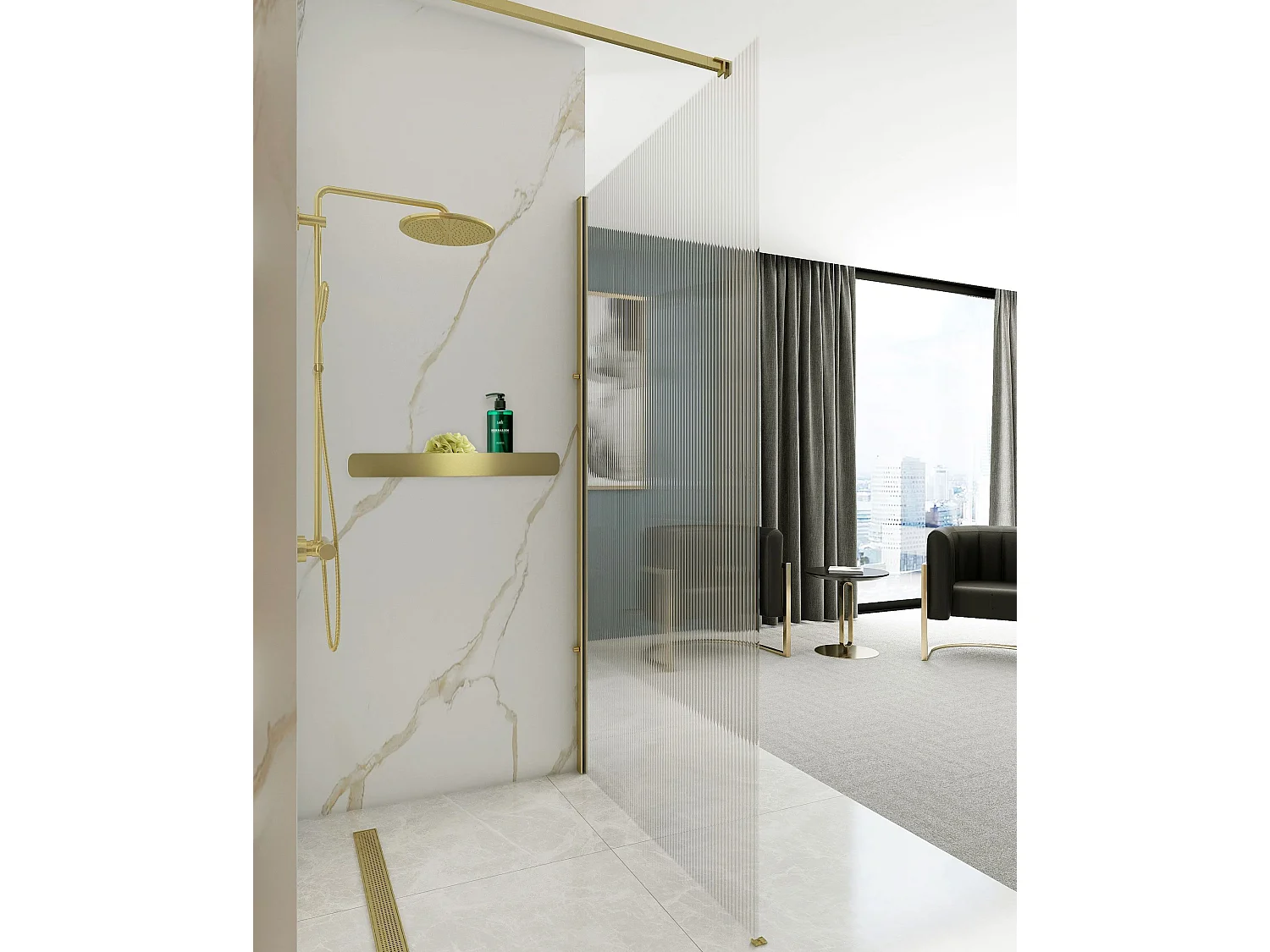 Etagère De Salle De Bain Rea Sf03-600-Bg Brush Gold