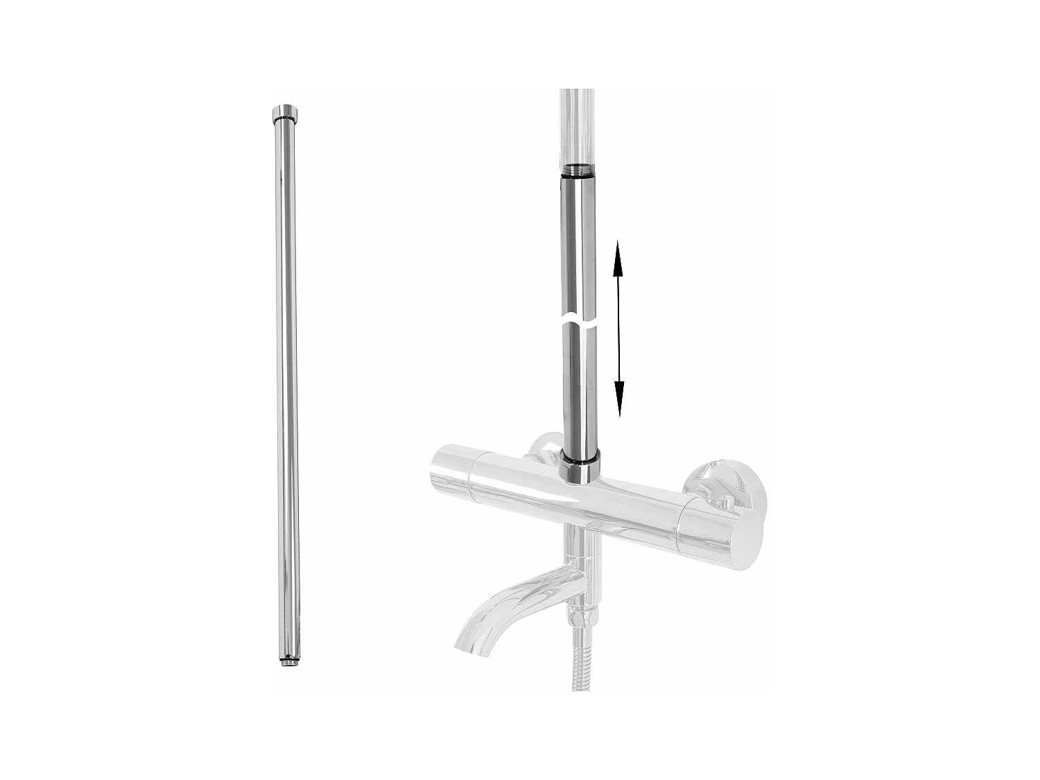 Verlengstuk Voor Een Bad/Doucheset Rea 60Cm Chrome