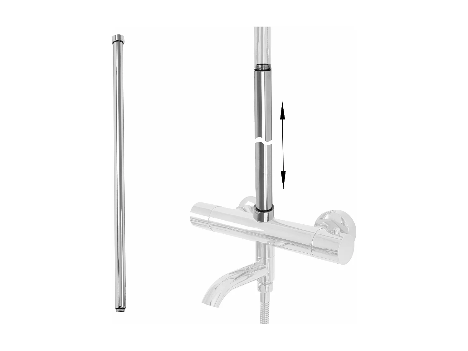 Rallonge Pour Kit De Bain-Douche Rea 60Cm Chrome