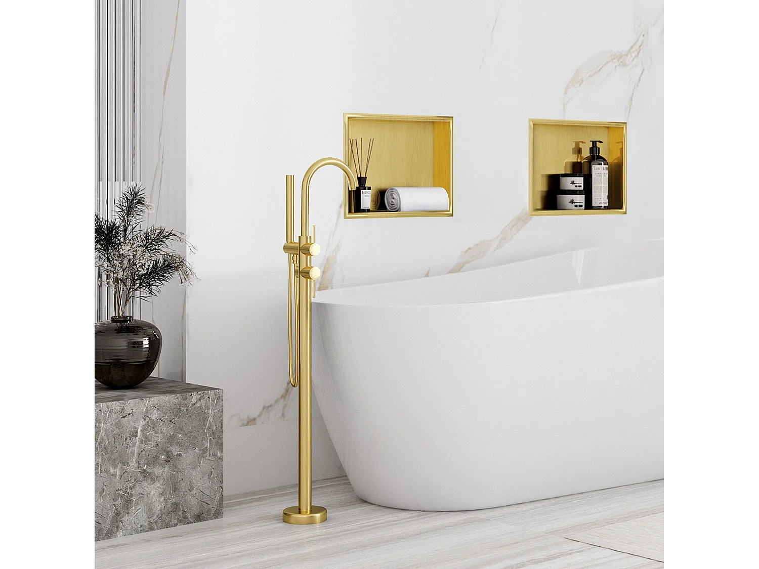 Nischenregal Rea 7 30X30X10 Brush Gold