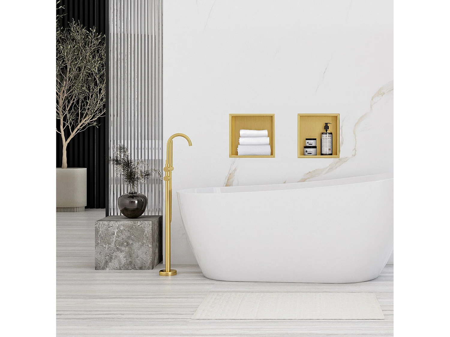 Nischenregal Rea 7 30X30X10 Brush Gold