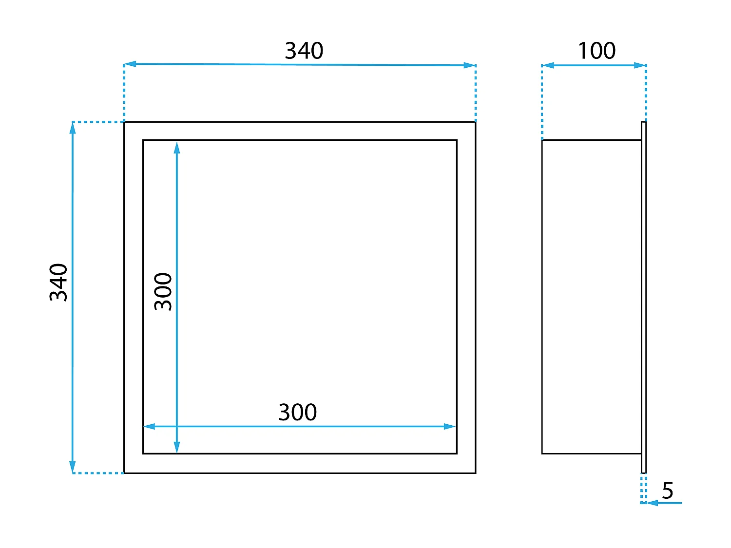 Étagère D'Encastrement Pour Salle De Bains Rea 7 30X30X10 Brush Gold