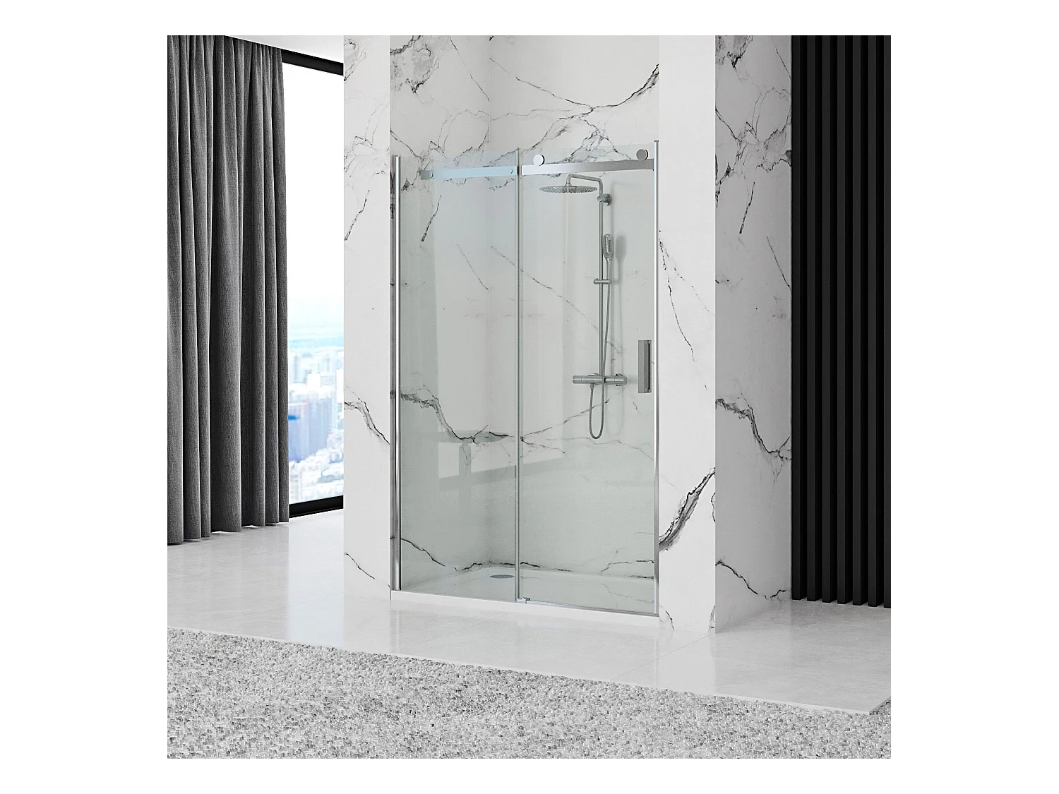 Puerta De La Ducha/Puerta De Ducha Rea Nixon-2 140 Right Chrome