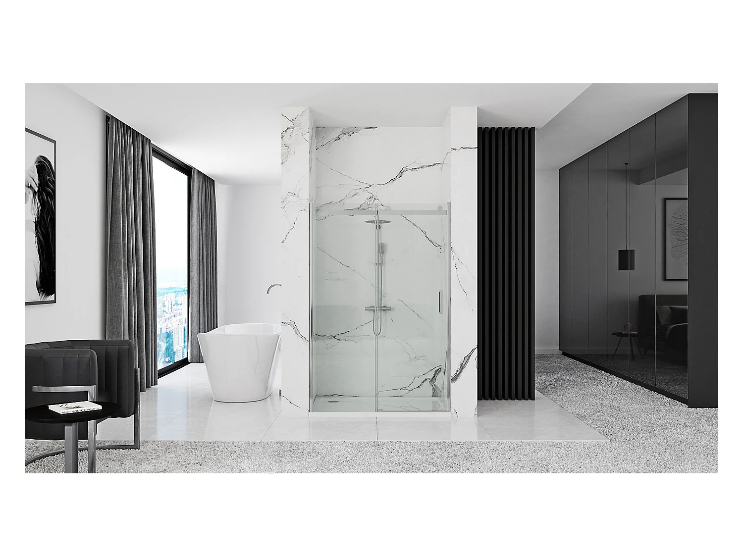 Puerta De La Ducha/Puerta De Ducha Rea Nixon-2 140 Right Chrome