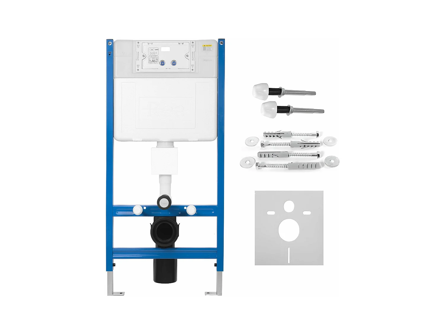 Bâti Support Rea T Mat Black Steel + Plaque De Commande Wc Type T