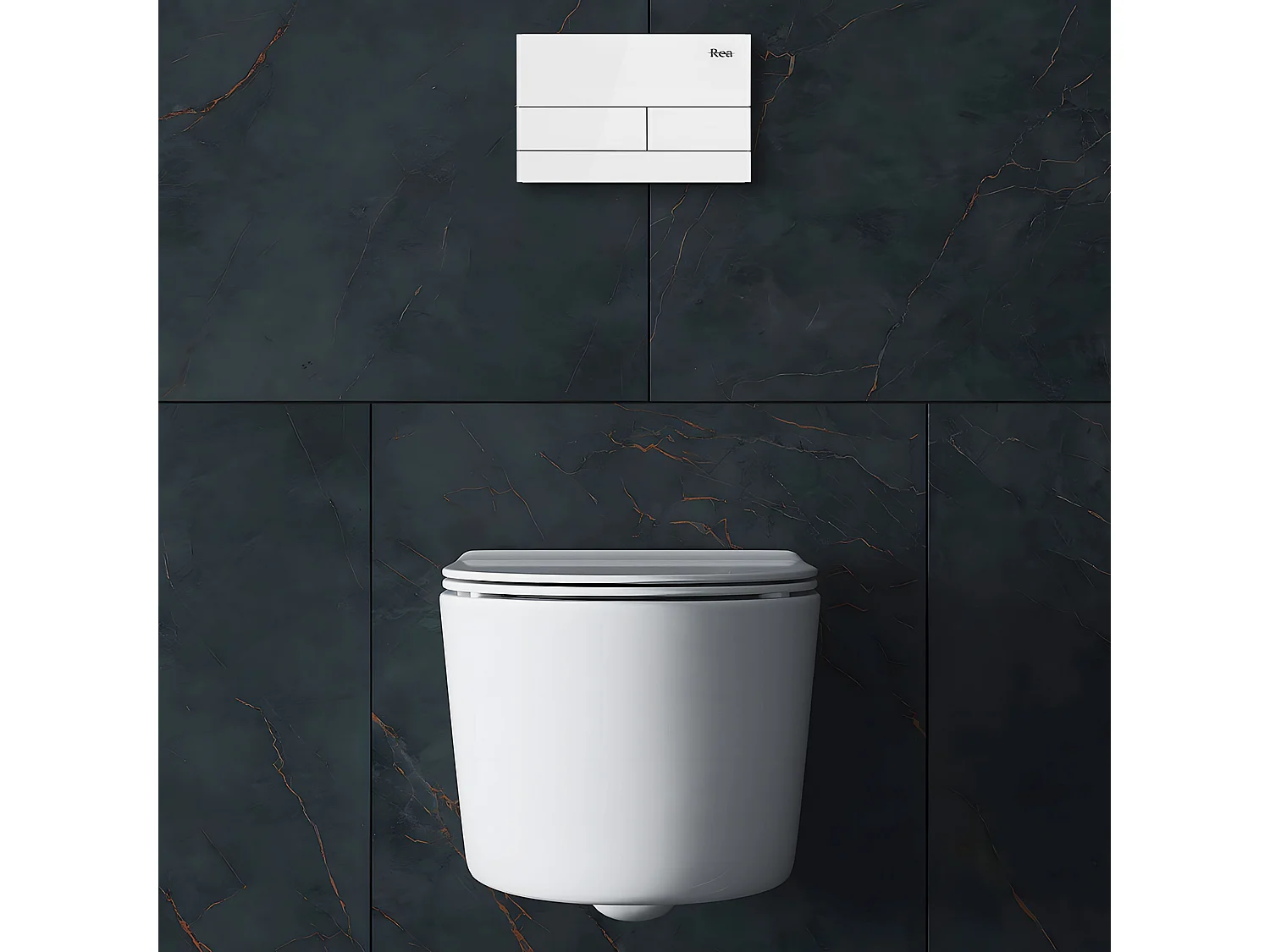 Bâti Support Rea T White + Plaque De Commande Wc Type T