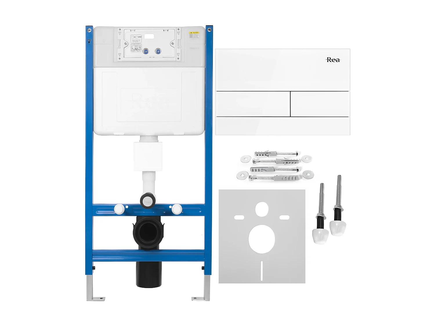 Bâti Support Rea T White + Plaque De Commande Wc Type T