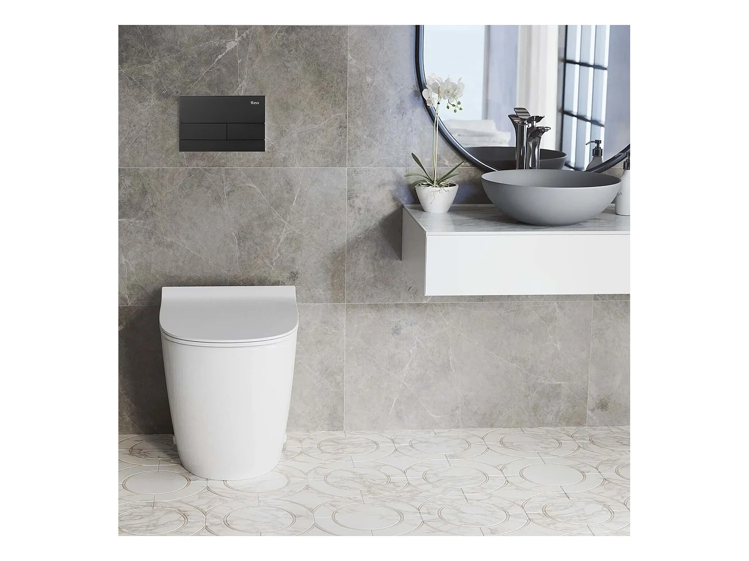 Plaque De Commande Wc Type Rea T Black