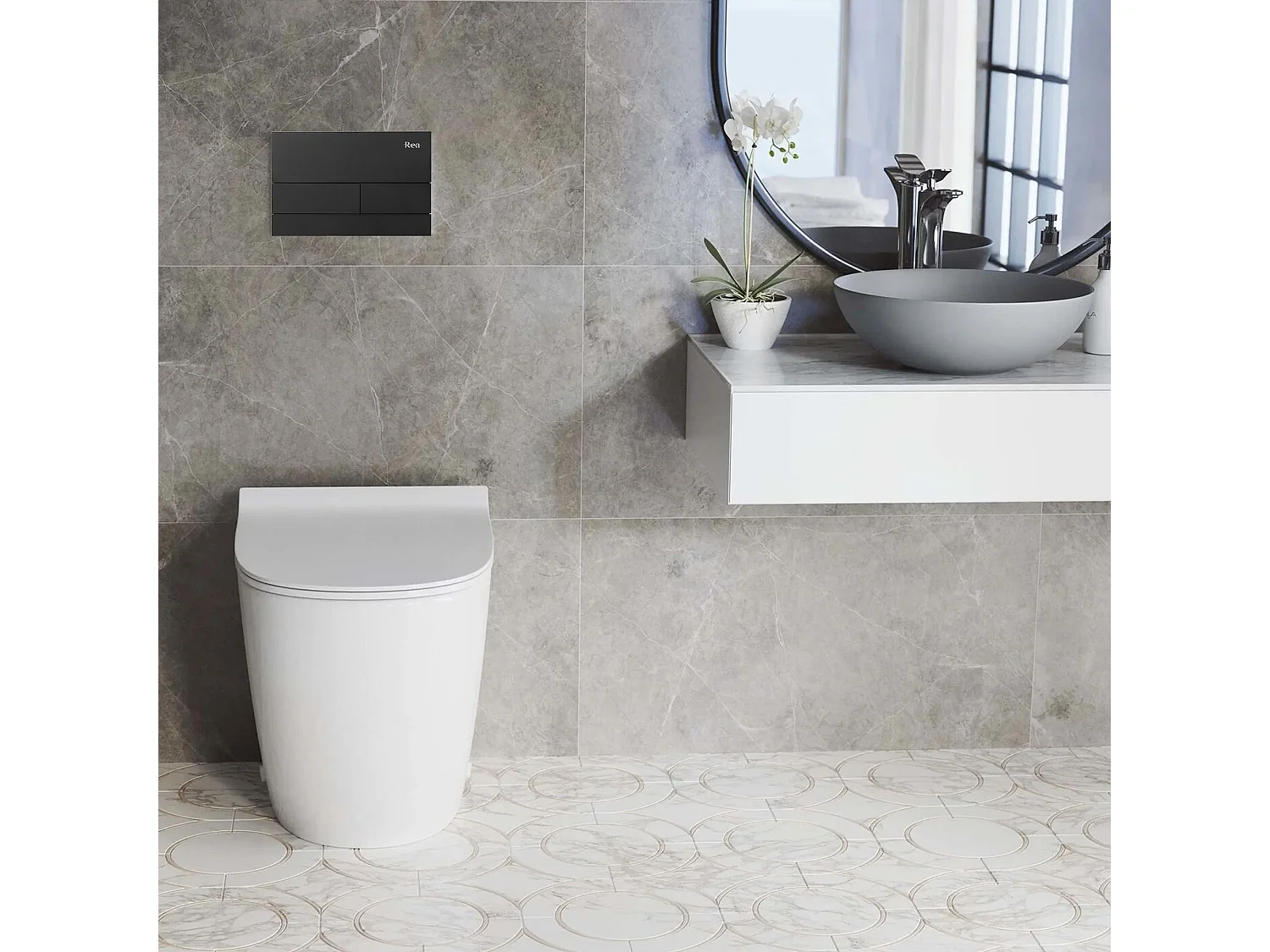 Plaque De Commande Wc Type Rea T Black