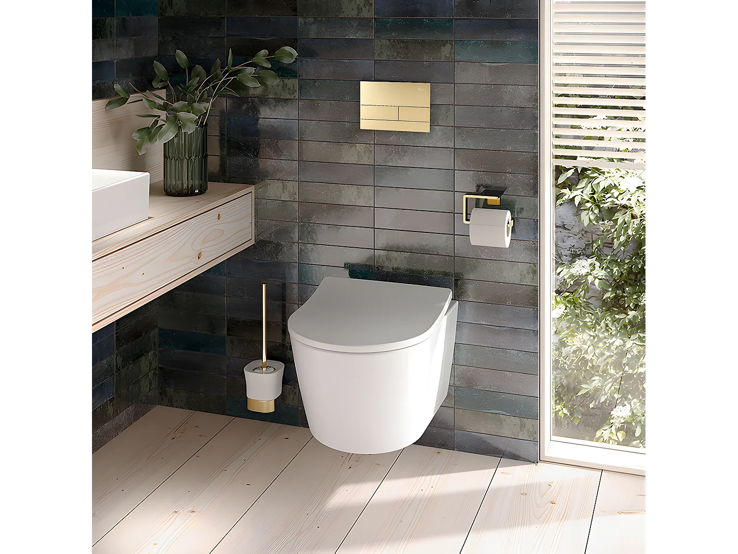 Plaque De Commande Wc Type Rea T Brush Gold