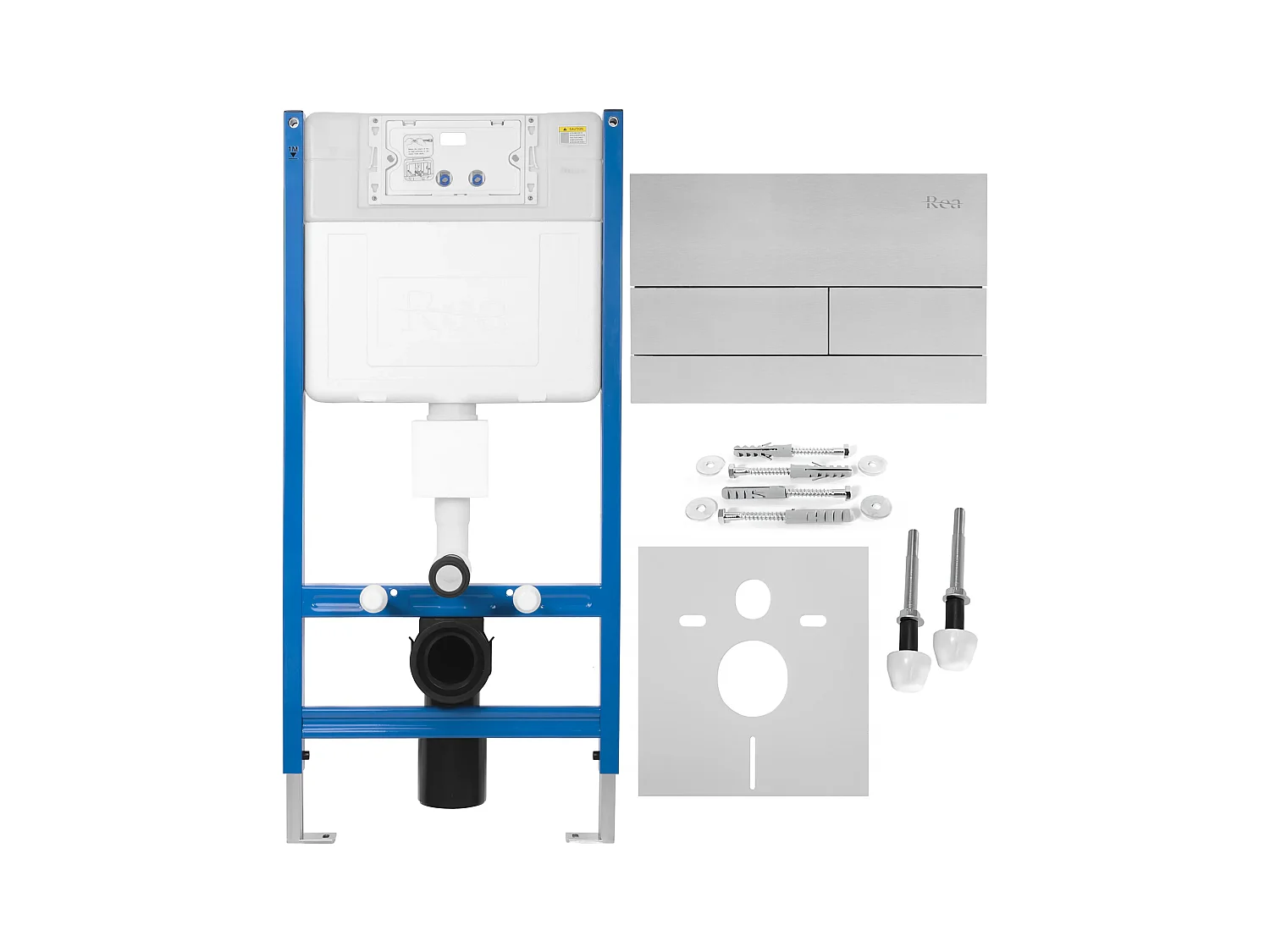 Bâti Support Rea T Brush Steel + Plaque De Commande Wc Type T