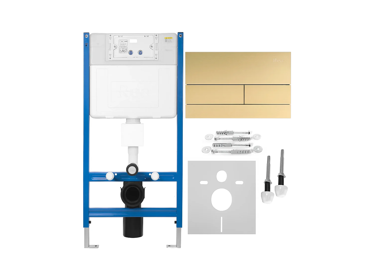 Bâti Support Rea T Brush Gold + Plaque De Commande Wc Type T