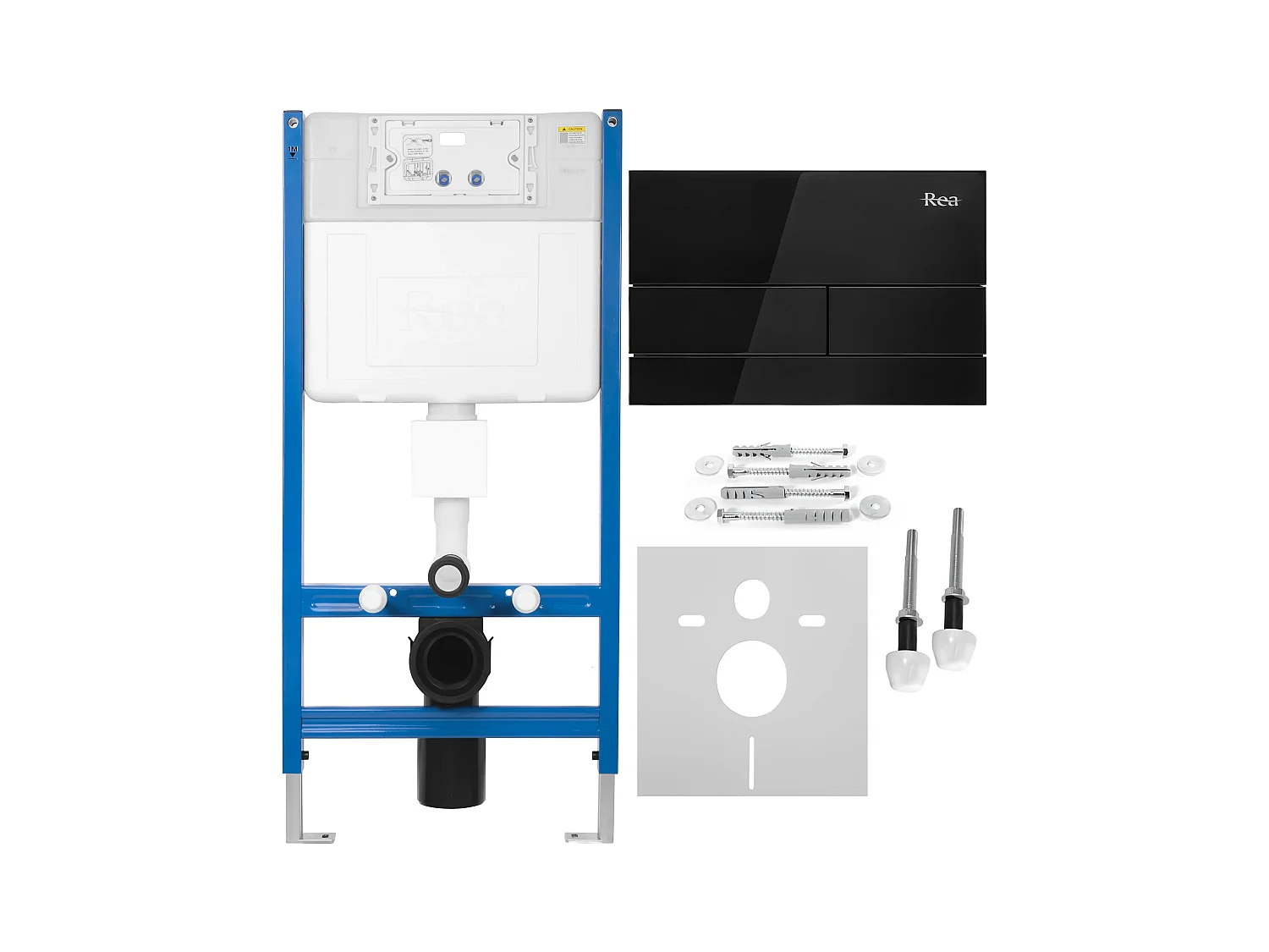 Telaio Wc Da Incasso Rea T Black + Pulsante Per Supporto Set Da Incasso Wc T