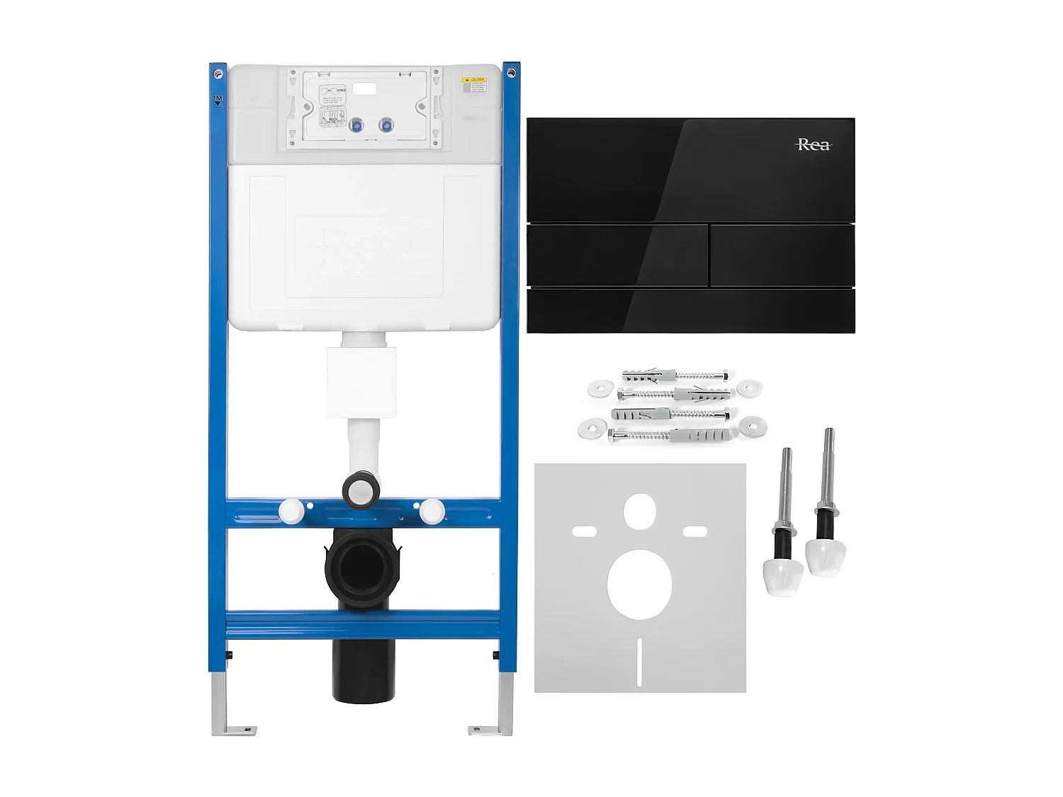 Bâti Support Rea T Black + Plaque De Commande Wc Type T