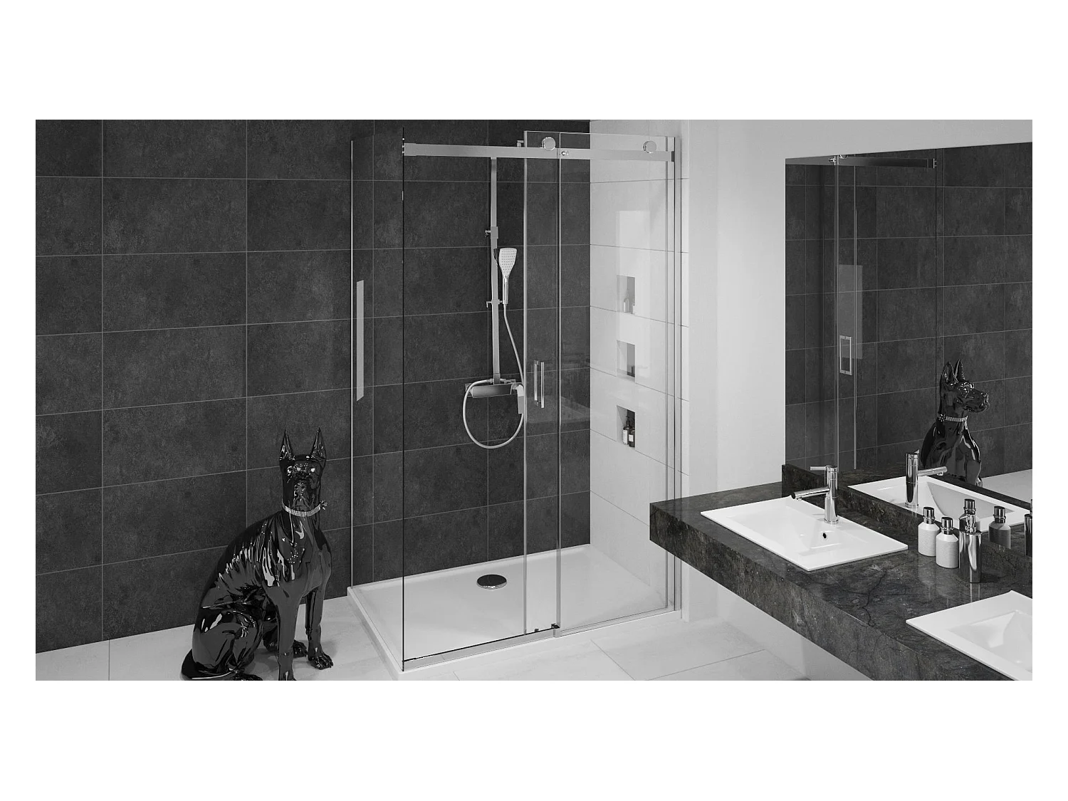 Paroi De Douche Rea Nixon-2 80 Chrome