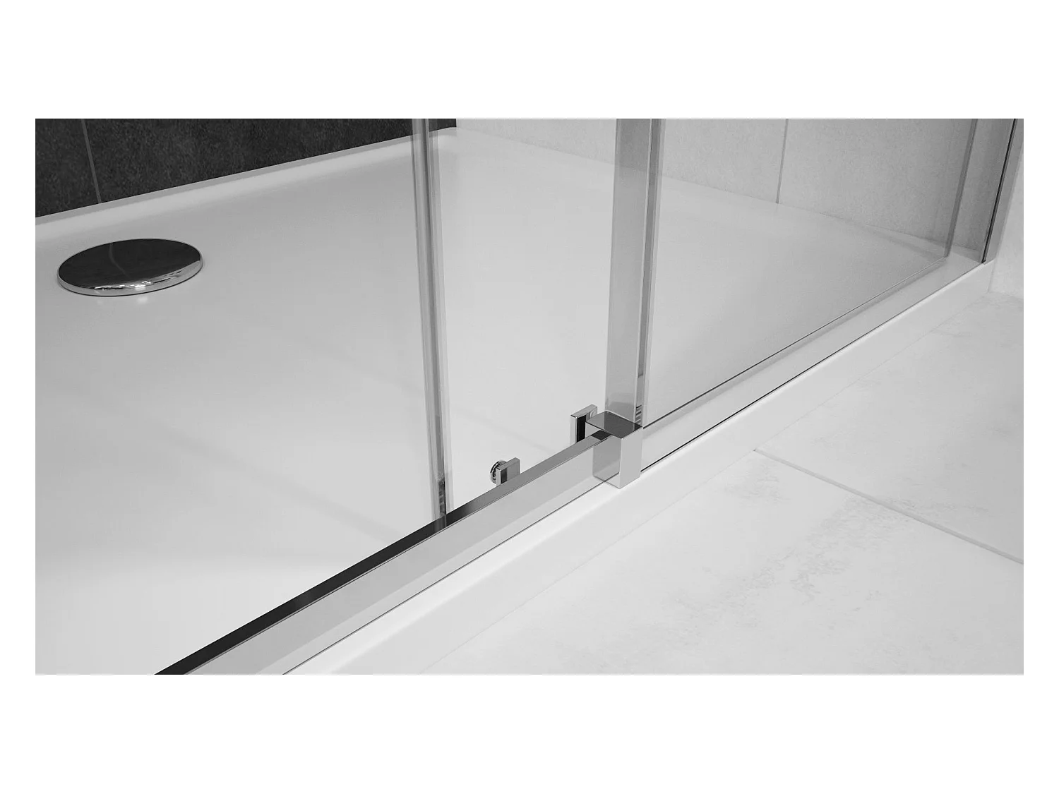 Douchescherm Rea Nixon-2 90 Chrome