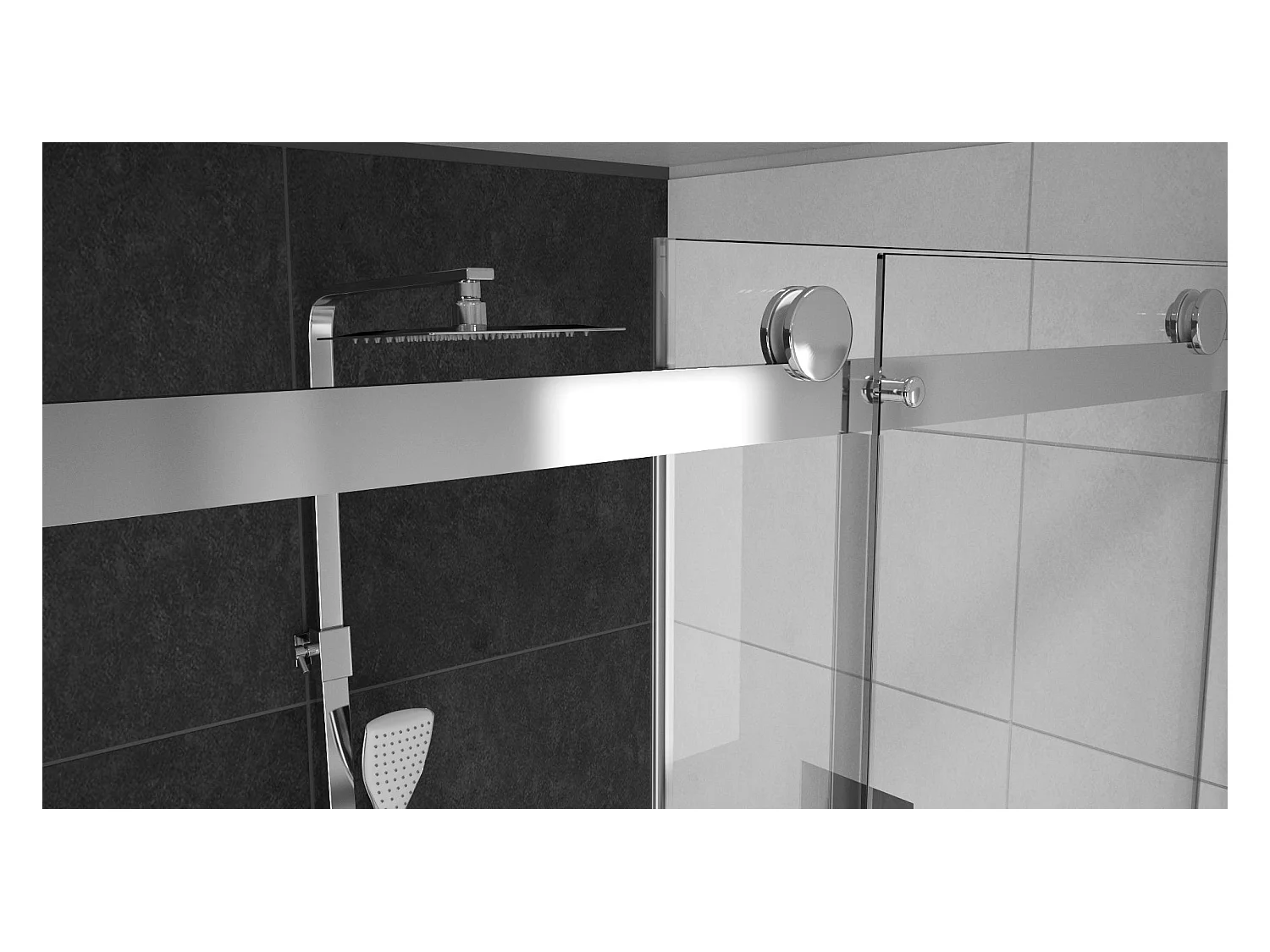 Douchescherm Rea Nixon-2 90 Chrome