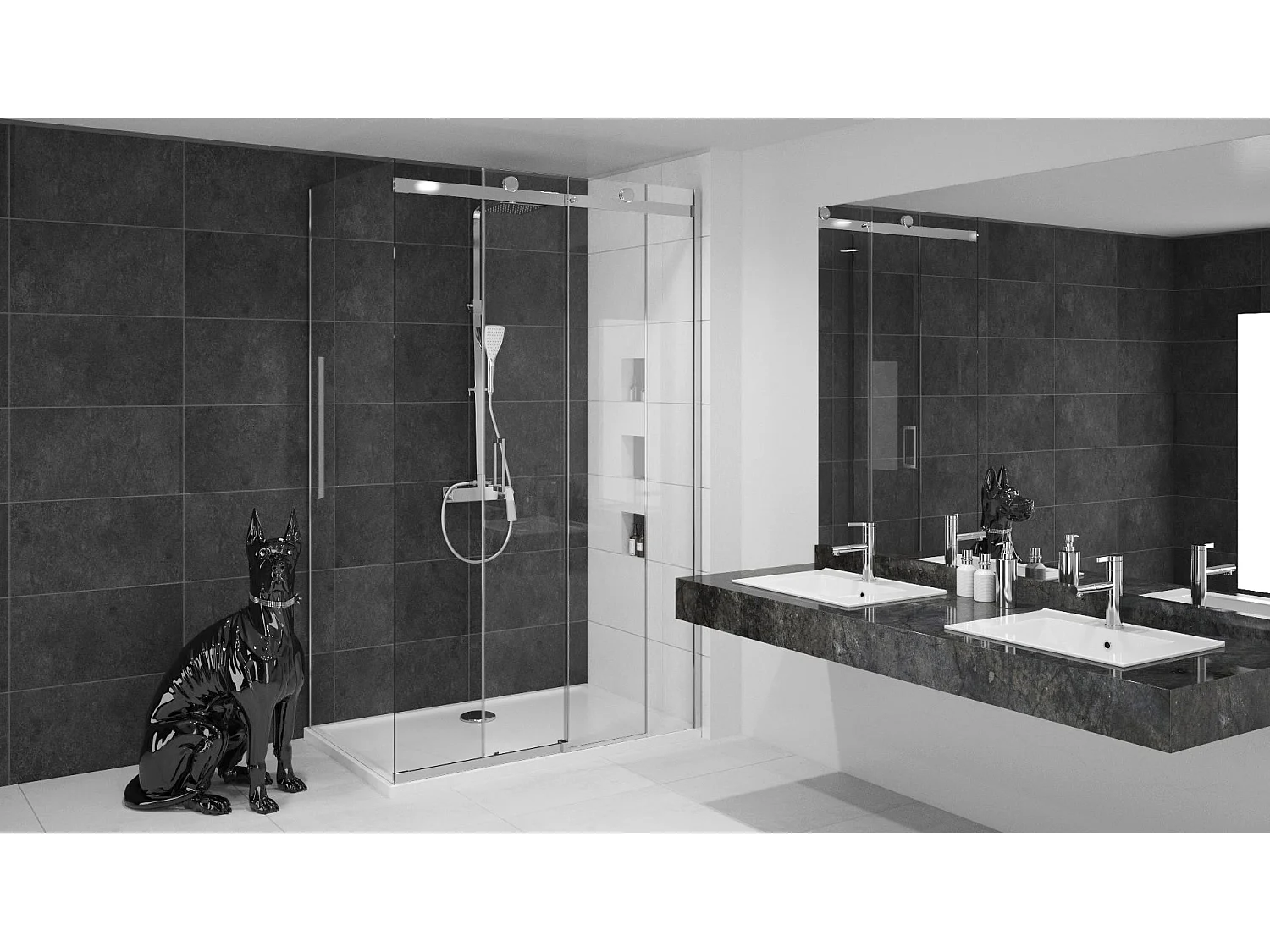 Paroi De Douche Rea Nixon-2 90 Chrome