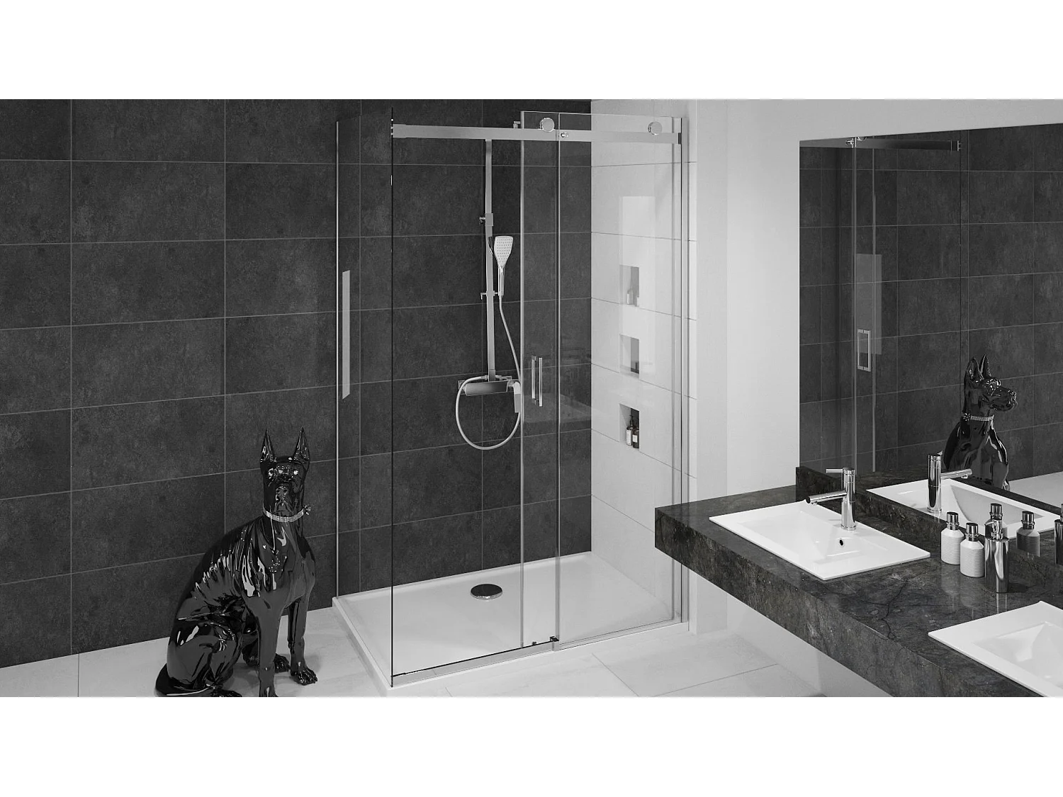 Paroi De Douche Rea Nixon-2 90 Chrome