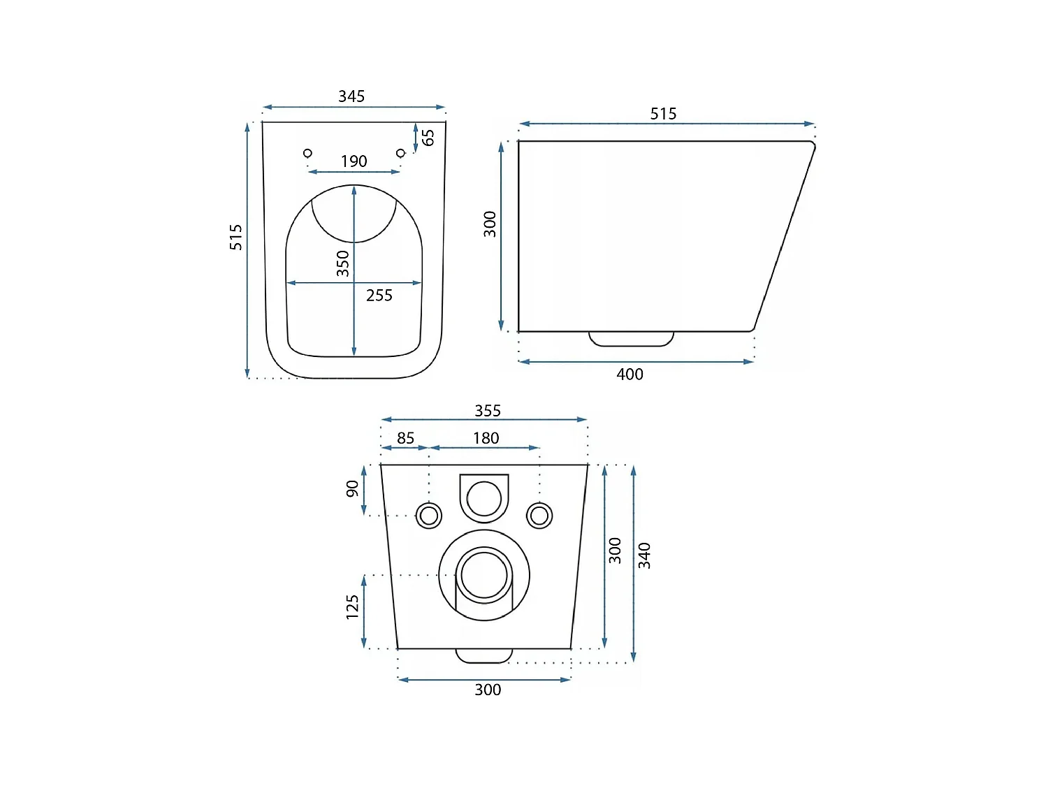 Wandhängendes Rea Julio Rimless White