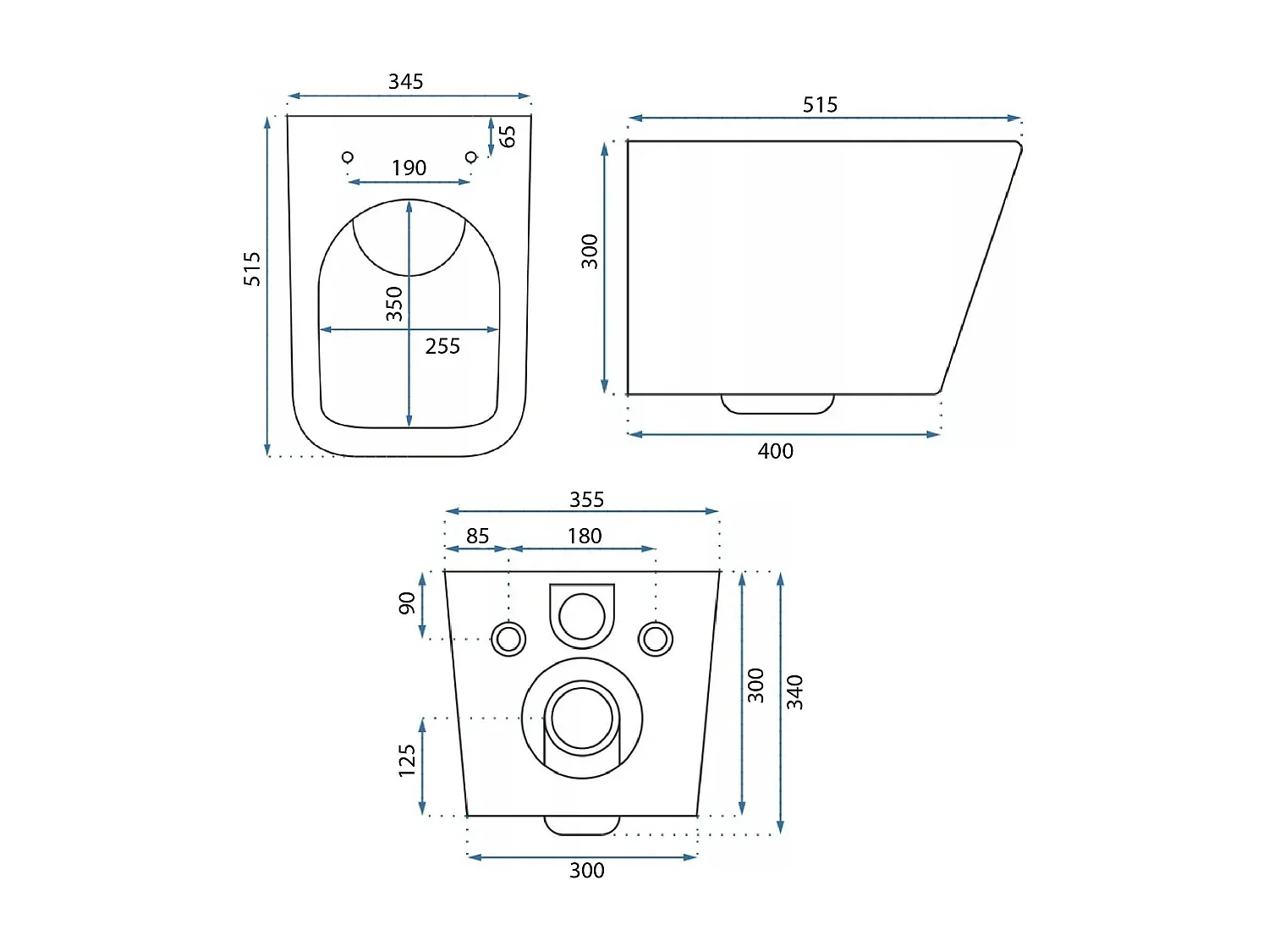 Cuvette Wc Suspendue Rea Julio Rimless White