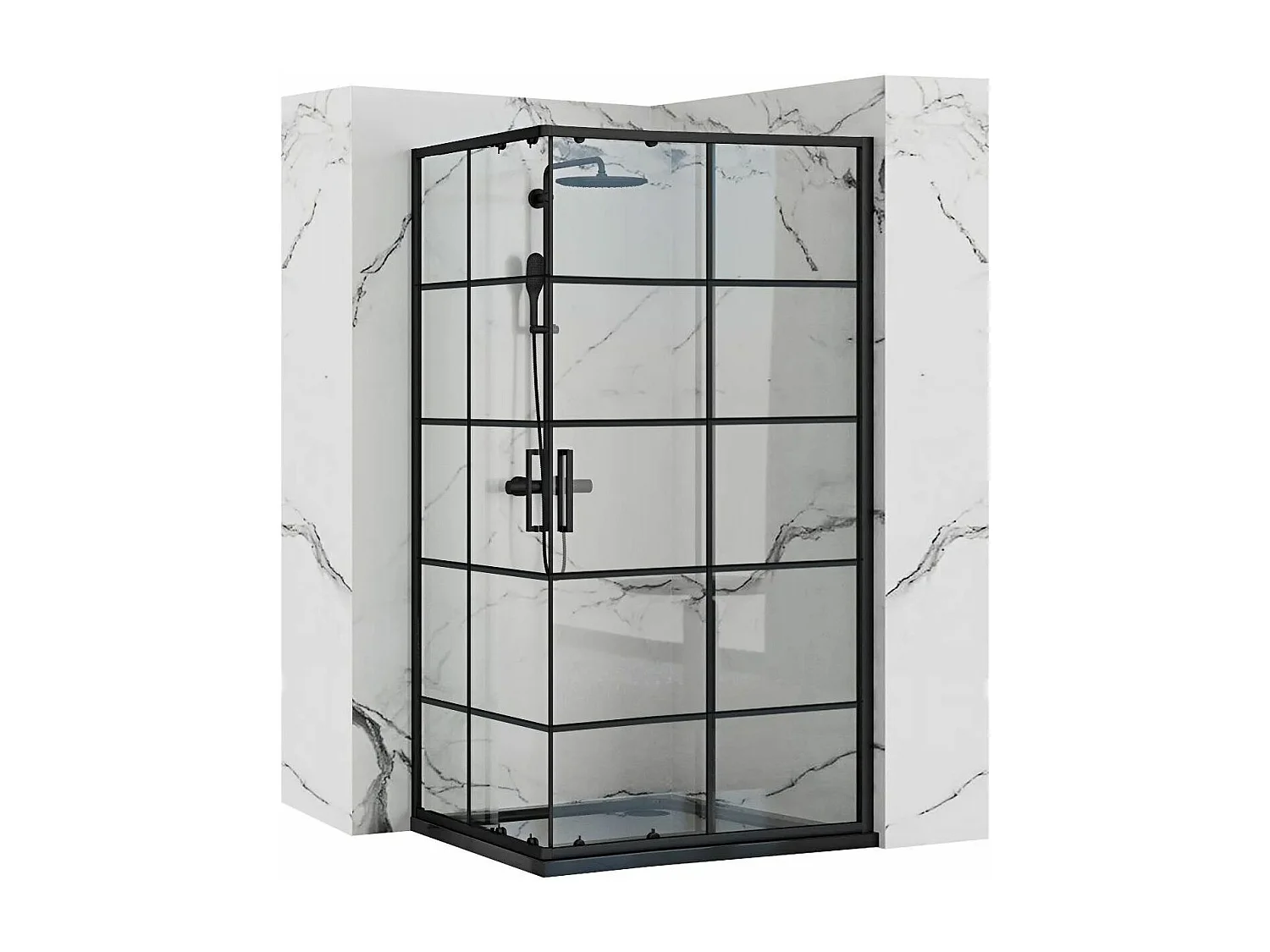 Douchecabine Rea Concept 80X100 Black + Douchebak Savoy Black