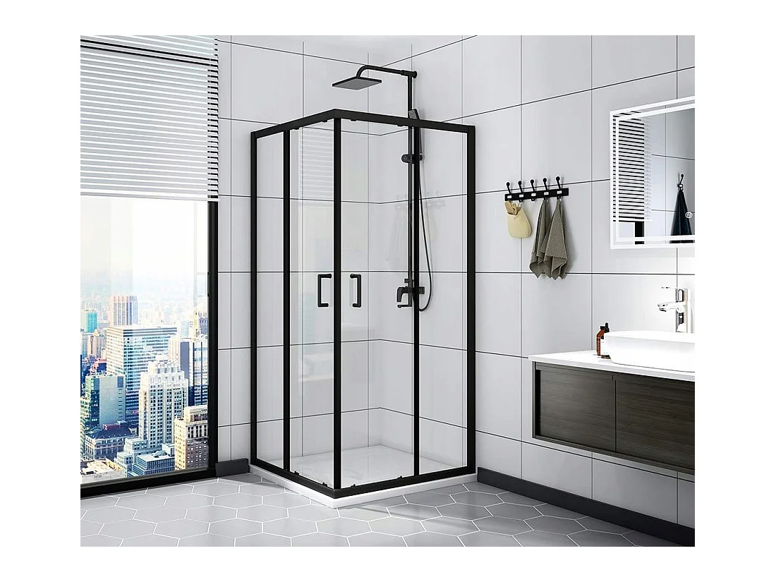 Cabine De Douche Rea Vito 80X80 Black