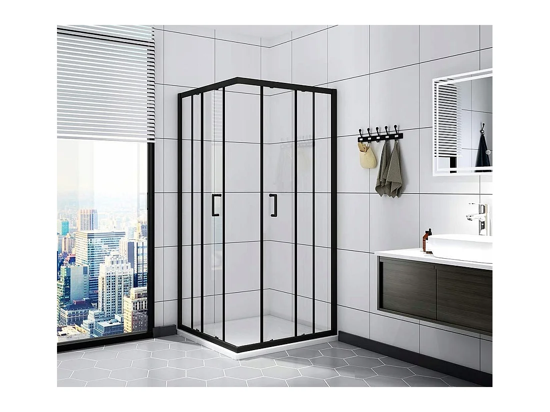 Cabine De Douche Rea Vito 80X80 Black