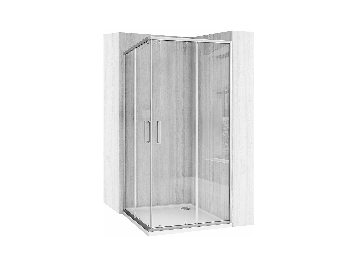 Cabina De Ducha Rea City 90X90 Brush Nickel + Plato De Ducha Savoy Black