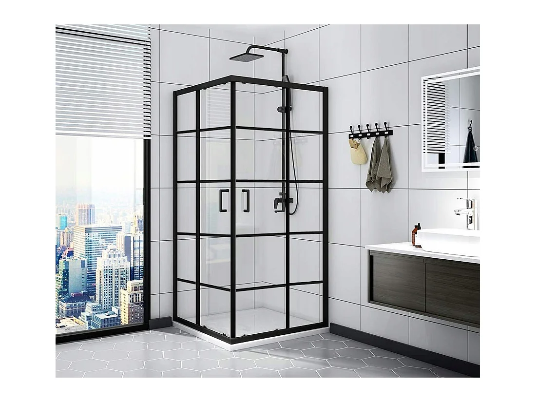 Cabine De Douche Rea Delta 90X90 Black