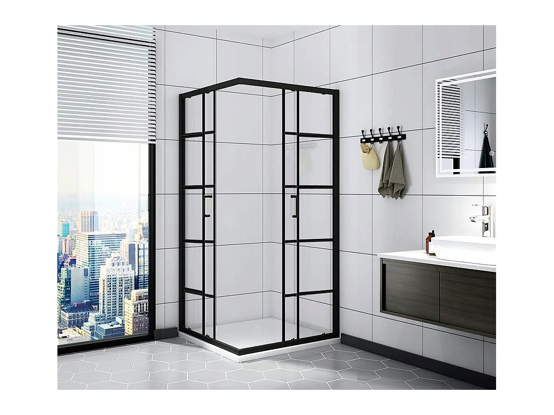 Cabine De Douche Rea Delta 90X90 Black