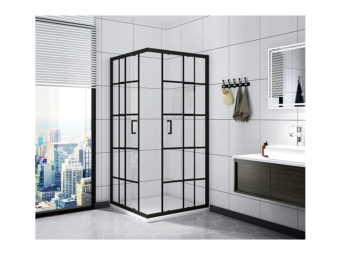 Cabine De Douche Rea Delta 90X90 Black