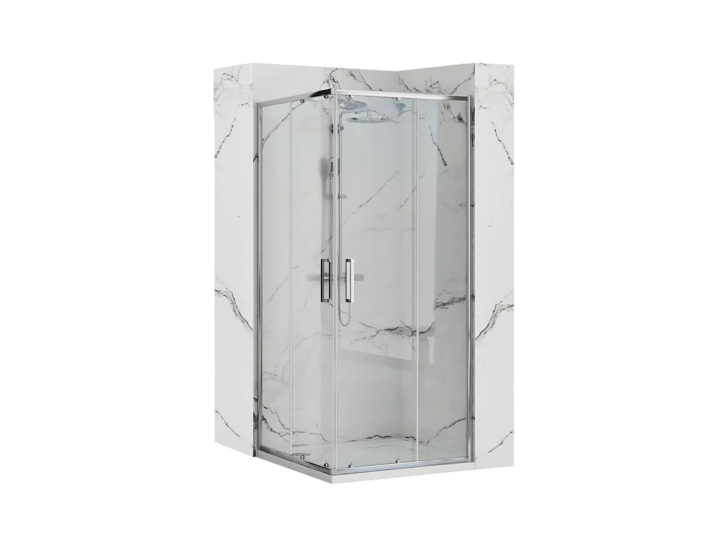 Cabine De Douche Rea Punto 90X90 Chrome + Receveur De Douche Savoy Black