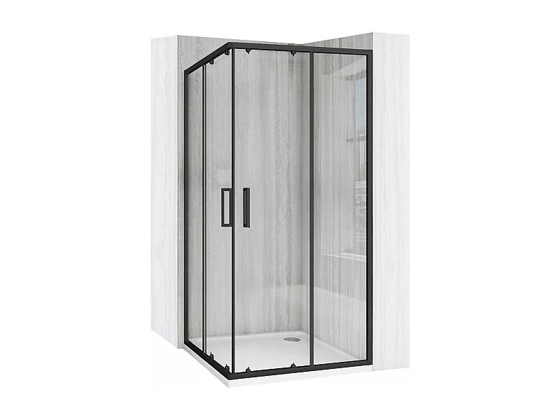 Douchecabine Rea City 90X90 Black + Douchebak Savoy Black