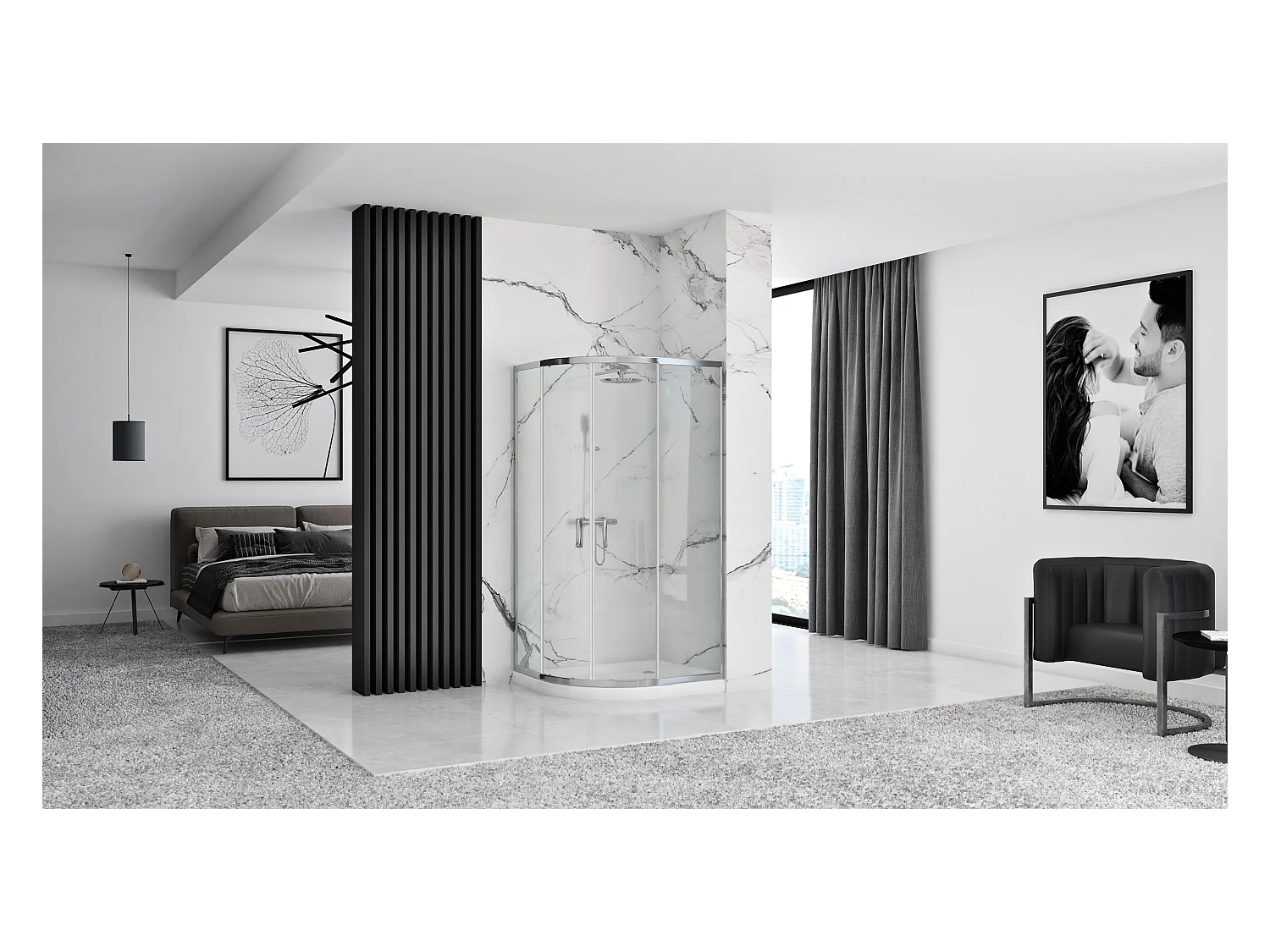 Duschkabine Rea Look 80X80 Chrome