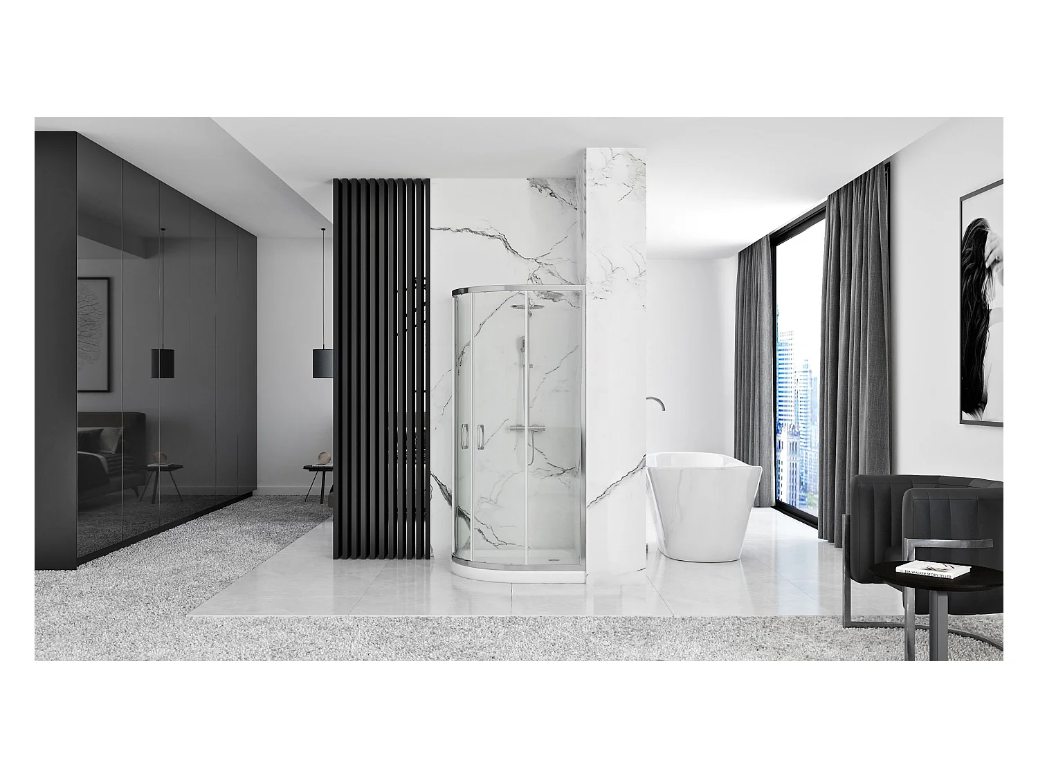 Duschkabine Rea Look 80X80 Chrome