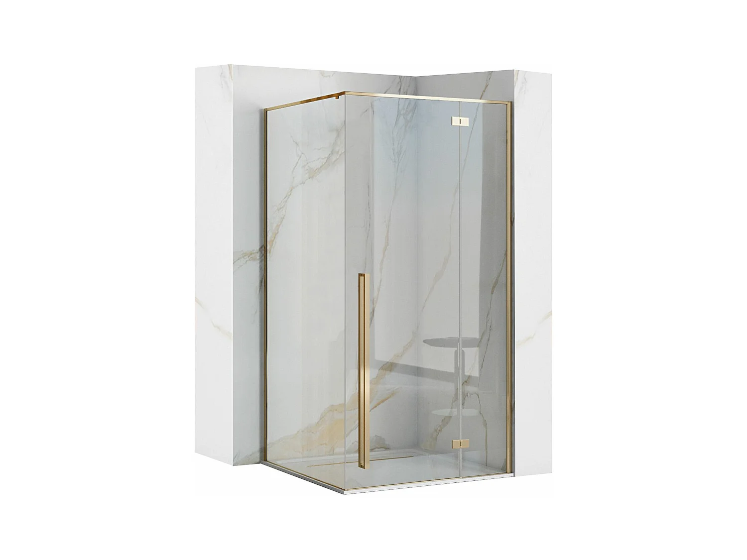 Douchecabine Rea Fargo 90X90 Gold + Douchebak Savoy Black