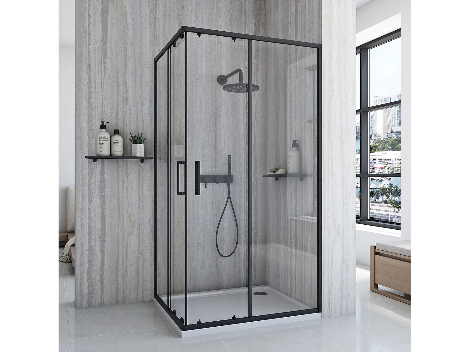 Douchecabine Rea City 80X100 Black