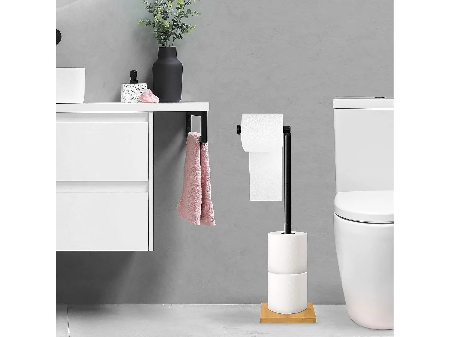 Porte Papier-Toilette Rea P70505 Black
