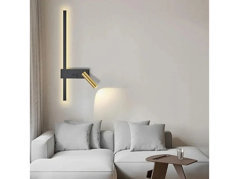 Toolight APP1439-W væglampe sort guld 51X16X51CM