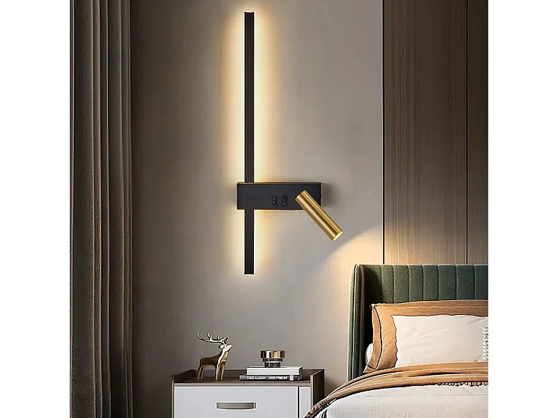 Toolight APP1439-W væglampe sort guld 51X16X51CM