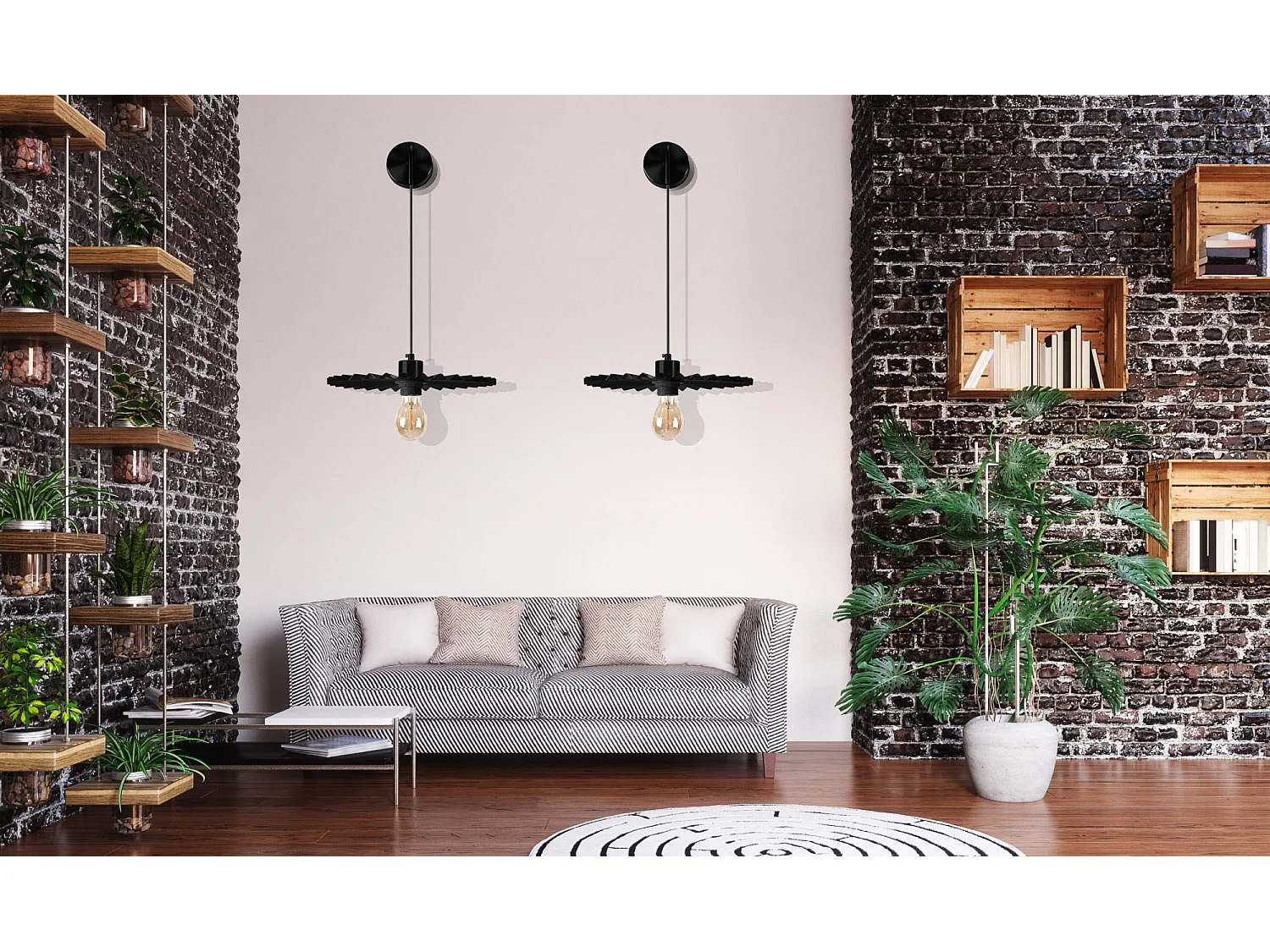 Applique Murale Toolight App1355-1W 30Cm Black