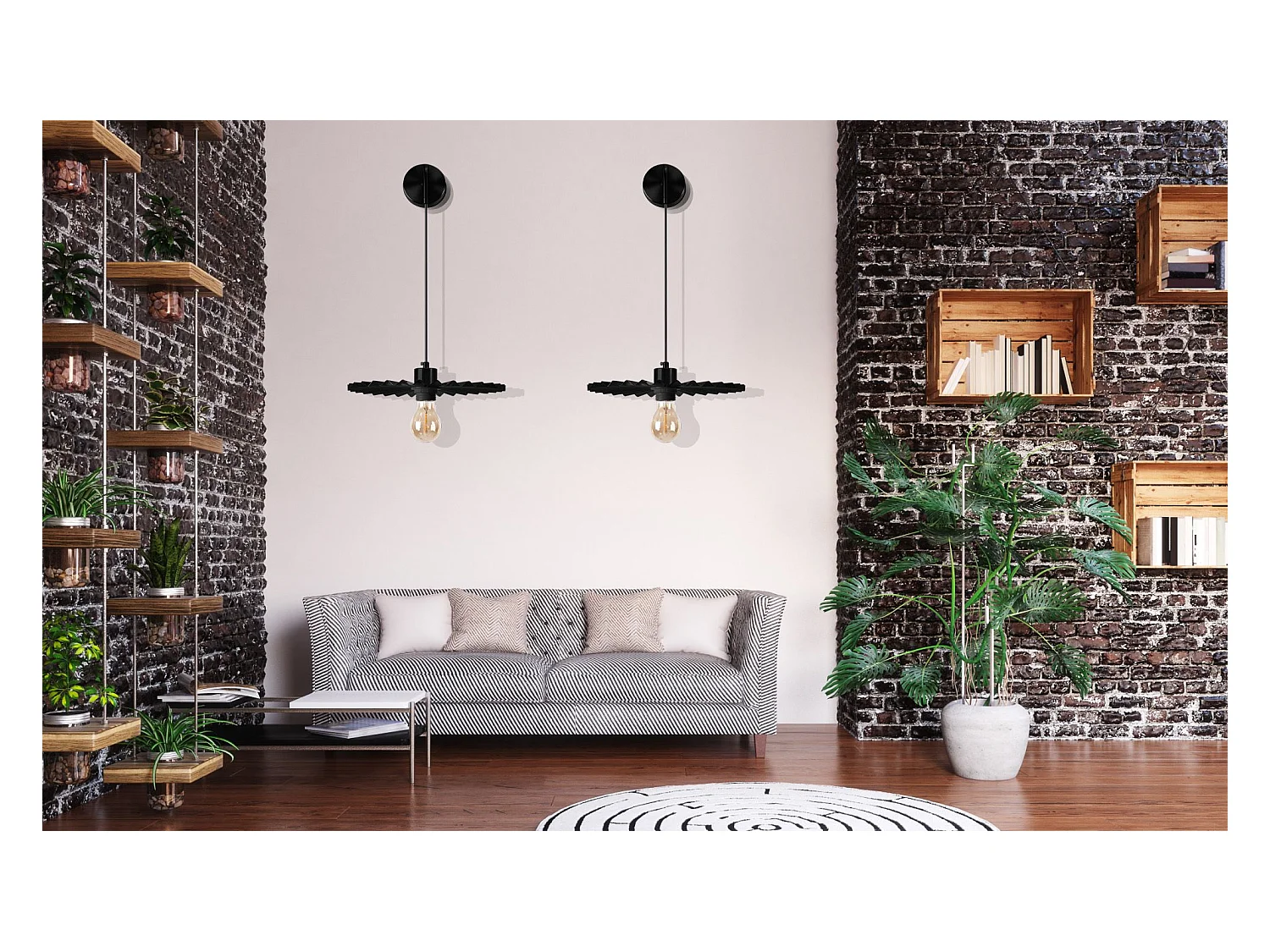 Applique Murale Toolight App1355-1W 30Cm Black