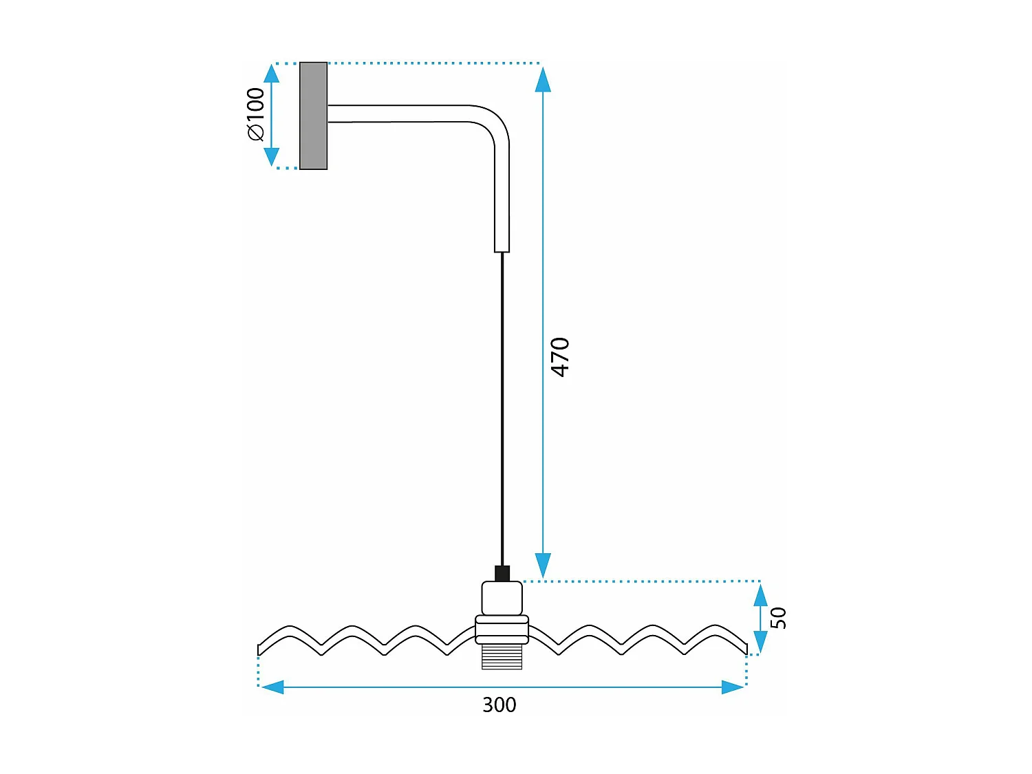 Applique Murale Toolight App1355-1W 30Cm Black